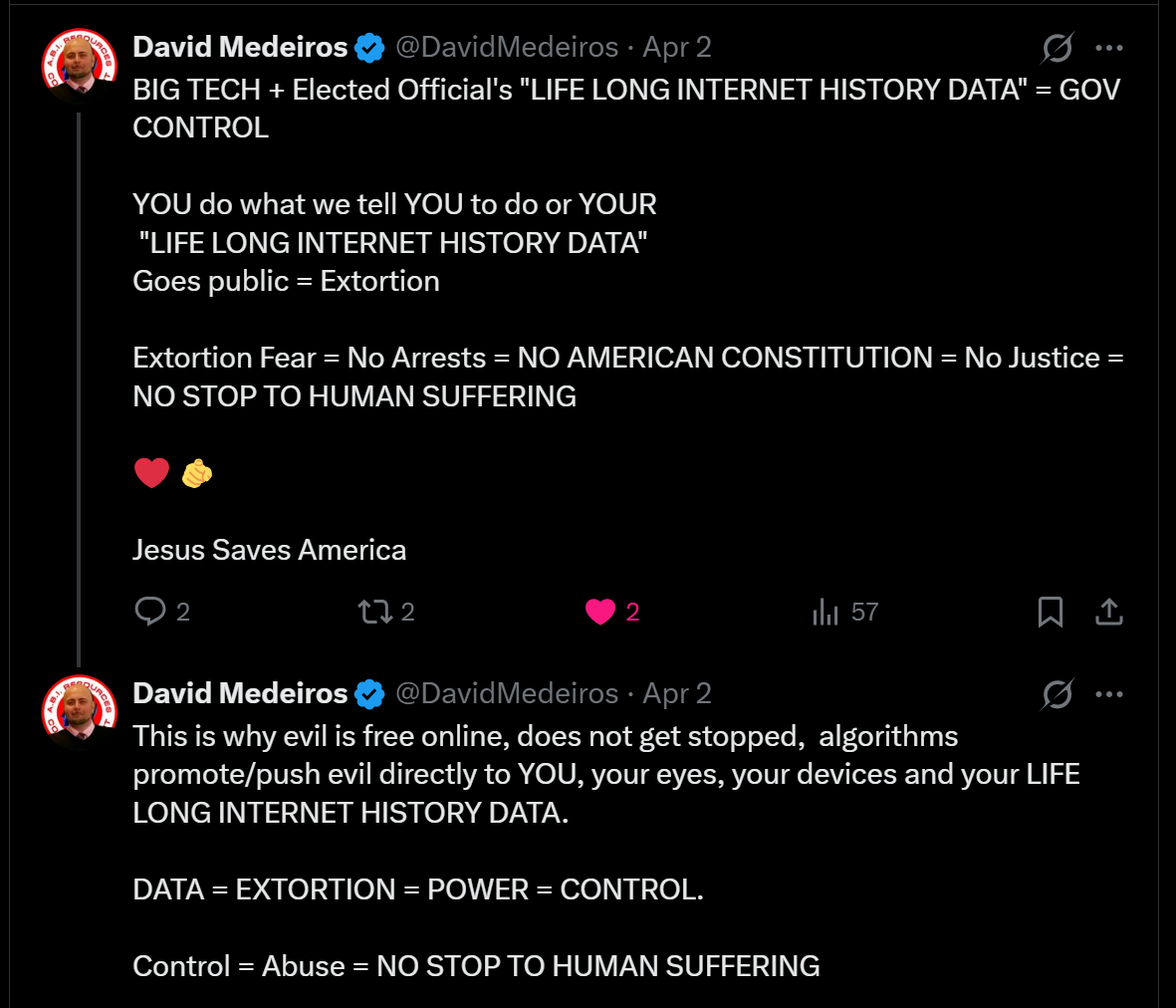 Forensic Evidence: medeiros-livewire-whistleblower-evidence-big-tech-lifelong-internet-history-data-extortion-no-justice-human-suffering-jesus-saves-america-david-medeiros-2026-04-14-100829-seq-0435.png