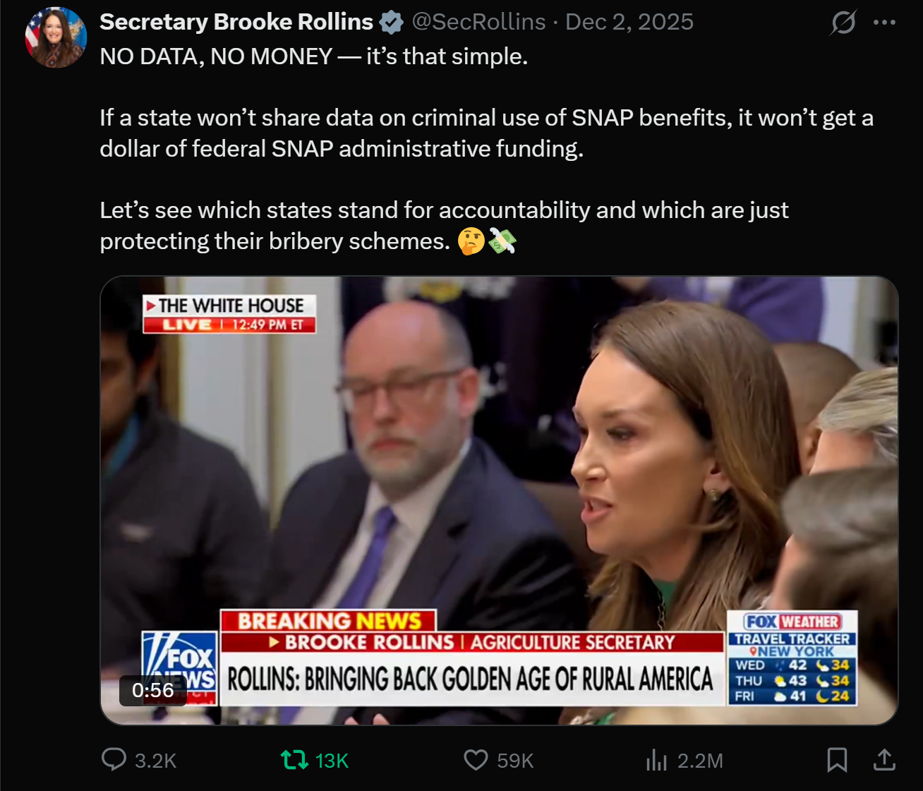 Forensic Evidence: medeiros-livewire-whistleblower-evidence-brooke-rollins-no-data-no-money-snap-criminal-use-federal-funding-cut-david-medeiros-2026-04-14-090800-seq-0261.png