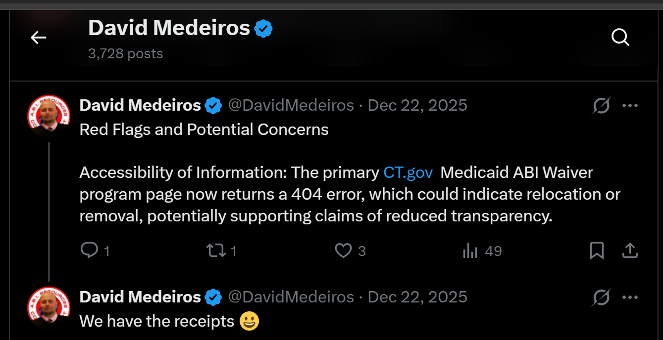 Forensic Evidence: medeiros-livewire-whistleblower-evidence-formal-notice-ag-william-tong-hhs-oig-doj-civil-rights-olmstead-violations-david-medeiros-2026-04-14-085404-seq-0223.png