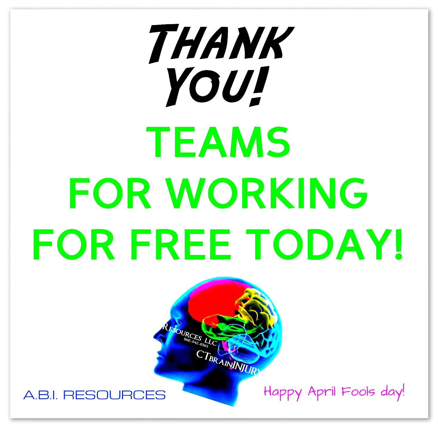 Archived ABI Resources Facebook image associated with Thank you Teams for working for FREE today!!! A.B.I. Resources Achieve Better Independence Connecticut Home Healthcar…