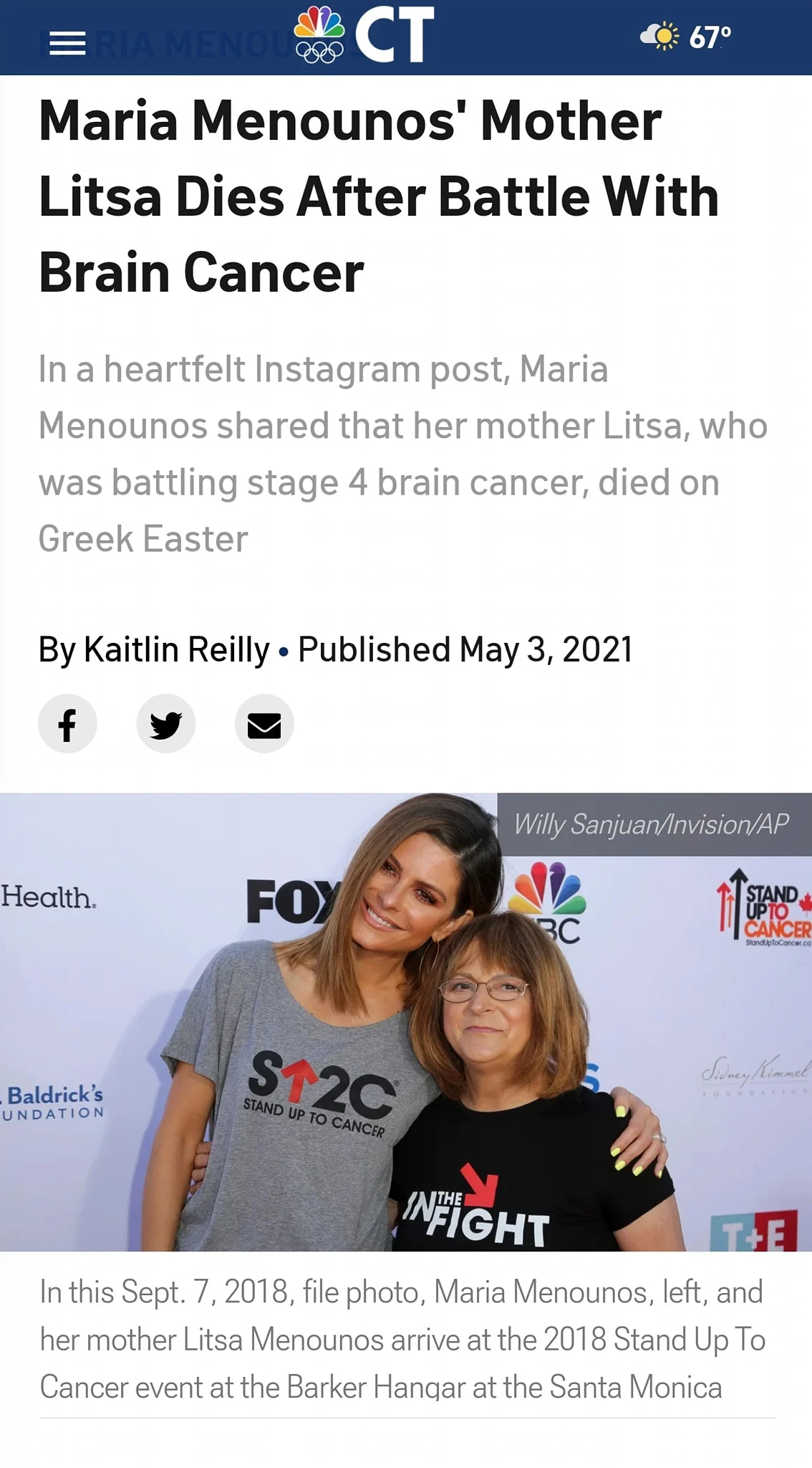 Archived ABI Resources Facebook image associated with Maria Menounos' Mother Litsa Dies After Battle With Brain Cancer In a heartfelt Instagram post, Maria Menounos shared…