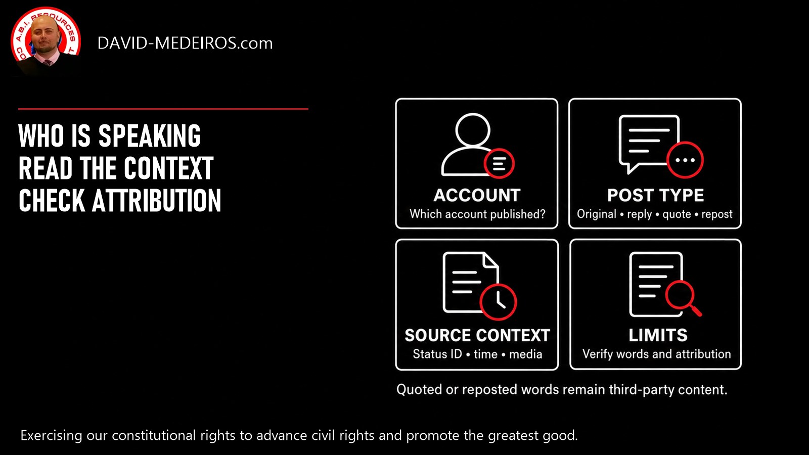 Guide to an archived X post: publishing account, original or reply or quote or repost, source ID and timestamp, media context and attribution limits.